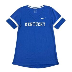 Nike Blue University of Kentucky V-Neck Short Sleeve T-Shirt Logo